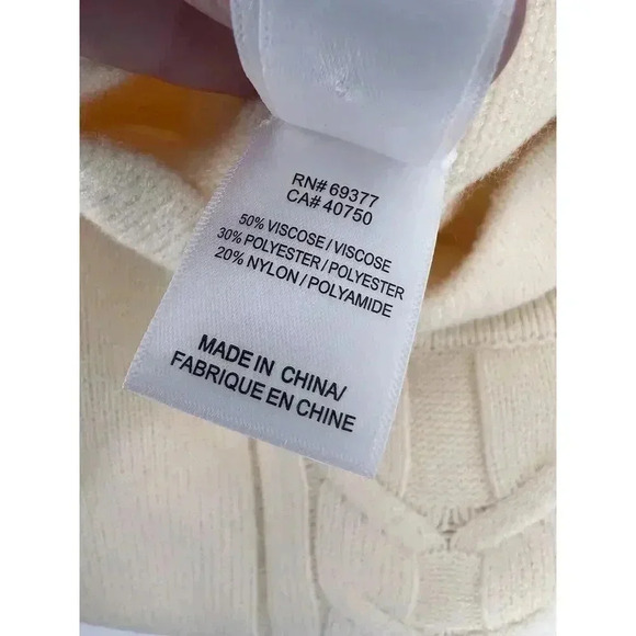 WYNNE LAYERS MARLA WYNNE SOFTKNIT MOCK-NECK IVORY CABLE KNIT SWEATER XSMALL EUC - Picture 9 of 10